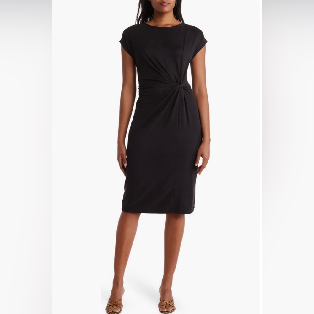 Cap Sleeve Twisted Knot Dress